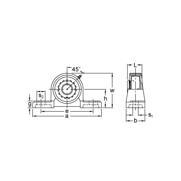 SINGLE ROW BALL BEARING, 30MM HEAVY WIDE ADAPTER PILLOW BLOCK